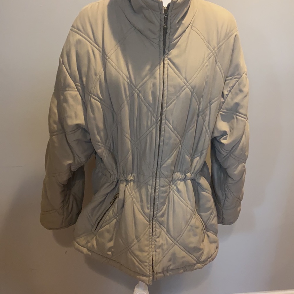 🌞 Preston & York quilted coat jacket front zip size L - Picture 8 of 12